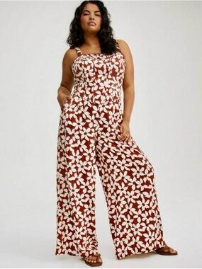 Torrid Floral Crop Top and Wide-Leg Pants Set -  Top 2X - Pants 1X - NWT